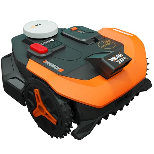 WORX Landroid Vision Cloud Robot Lawn Mower, No Perimeter Wire Robot Mower for 1/2 Acre, AI Obstacle Avoidance + RTK Cloud Navigation, 30% Slope, Auto Mapping, App Control, WR320