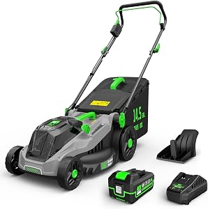 TIECTOWN 40V 16-Inch Brushless Cordless Lawn Mower with 4.0Ah Battery & Charger, 2-in-