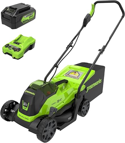 Greenworks 24V 13“ Brushless Cordless Lawn Mower with 4.0Ah Battery & — Real-world performance testing in action