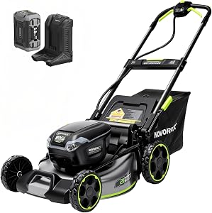 NovorikX 60V 5Ah Self-Propelled Electric Cordless Lawn Mower with 5.0Ah Battery 21-Inch, B