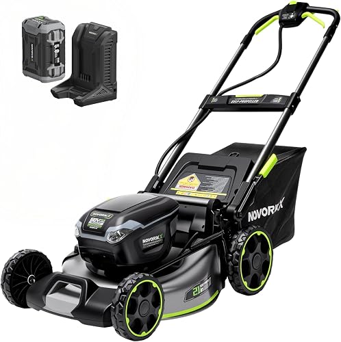 NovorikX 60V 5Ah Self-Propelled Electric Cordless Lawn Mower with 5.0A — Our recommended configuration for best results
